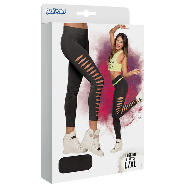 Zwarte Legging Gaten L - XL van Boland koop je bij Partywinkel