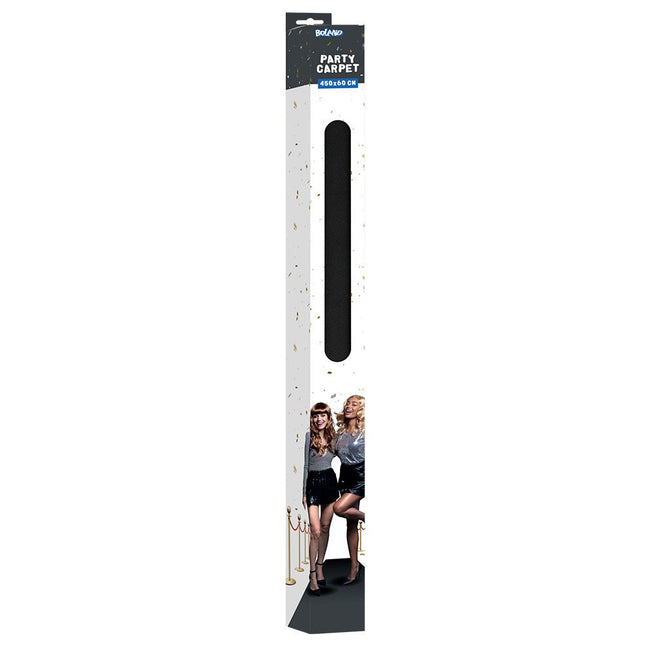 Zwarte Loper 60cm 4,5m van Boland koop je bij Partywinkel