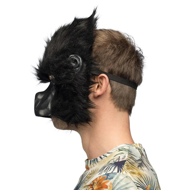 Zwarte Masker Gorillla Pluche van Boland koop je bij Partywinkel
