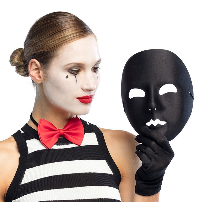 Zwarte Masker Mime van Boland koop je bij Partywinkel