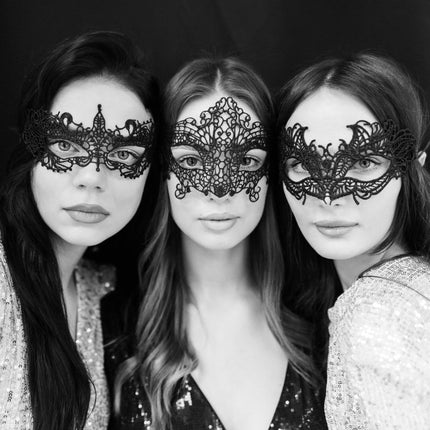 Zwarte Oogmasker van Partydeco koop je bij Partywinkel