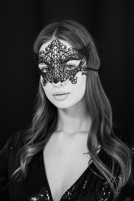 Zwarte Oogmasker Kant van Partydeco koop je bij Partywinkel