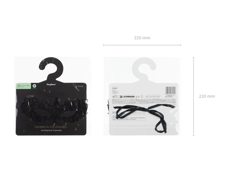 Zwarte Oogmasker Lace van Partydeco koop je bij Partywinkel