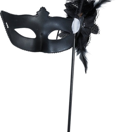 Zwarte Oogmasker Met Houder van Fiestas Guirca koop je bij Partywinkel