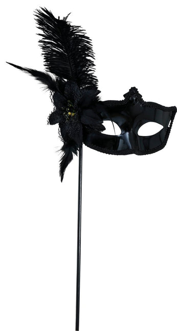 Zwarte Oogmasker Met Houder van Fiestas Guirca koop je bij Partywinkel
