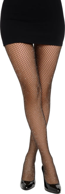 Zwarte Panty Visnet Glitters van Fiestas Guirca koop je bij Partywinkel