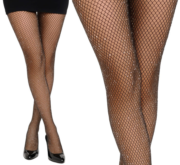 Zwarte Panty Visnet Glitters van Fiestas Guirca koop je bij Partywinkel