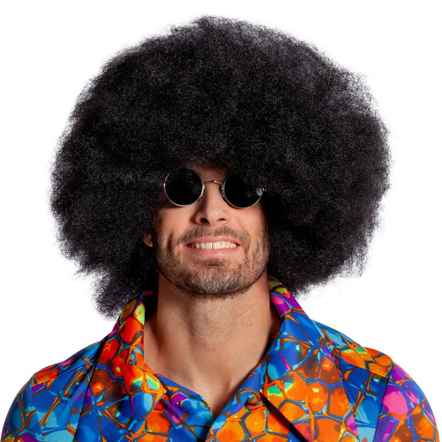 Zwarte Pruik Afro van Wilbers & Wilbers koop je bij Partywinkel