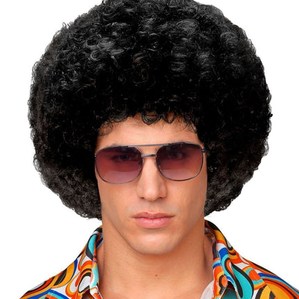 Zwarte Pruik Unisex Afro van Widmann koop je bij Partywinkel