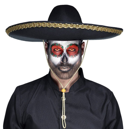 Zwarte Sombrero Carlos 55cm van Boland koop je bij Partywinkel