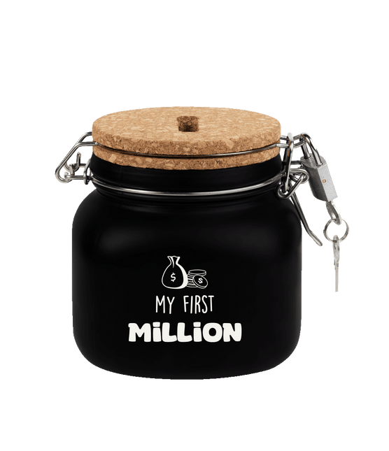 Zwarte Spaarpot My First Million 12,5cm van Paper Dreams koop je bij Partywinkel