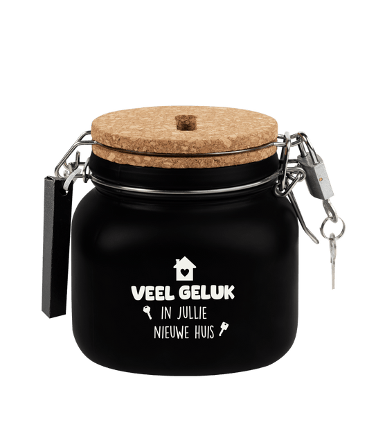 Zwarte Spaarpot Nieuw Huis 12,5cm van Paper Dreams koop je bij Partywinkel