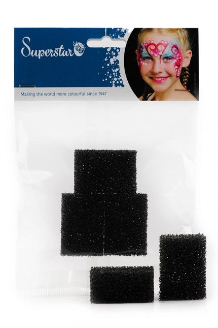 Zwarte Sponsje Stippel 5st van Superstar koop je bij Partywinkel