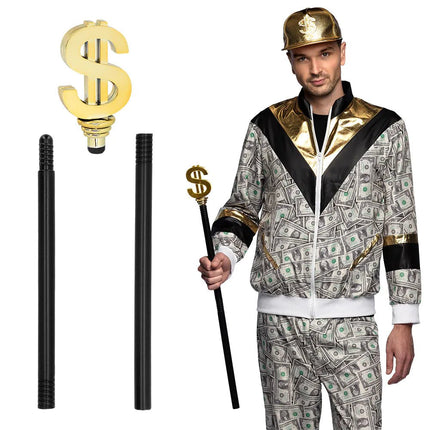 Zwarte Staf Dollar 76cm van Boland koop je bij Partywinkel