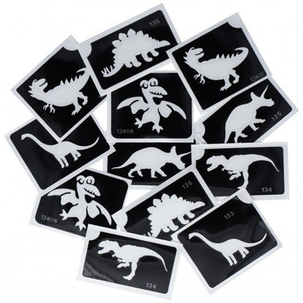 Zwarte Tattoo Stencil Dino 12st van Superstar koop je bij Partywinkel