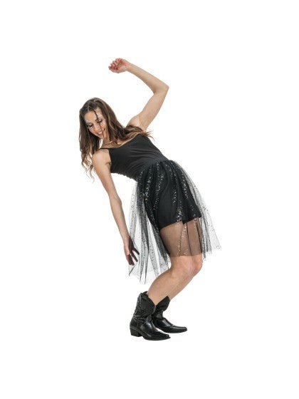 Zwarte Tule Rok Met Glitters Dames One Size van CHAKS koop je bij Partywinkel