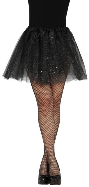 Zwarte Tutu Dames Glitter 40cm van Fiestas Guirca koop je bij Partywinkel
