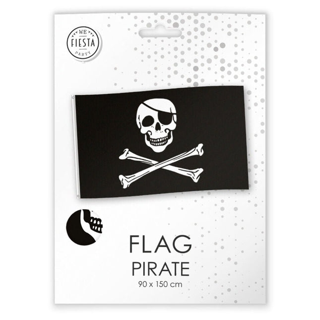 Zwarte Vlag Piraten 1,5m van WeFiesta koop je bij Partywinkel