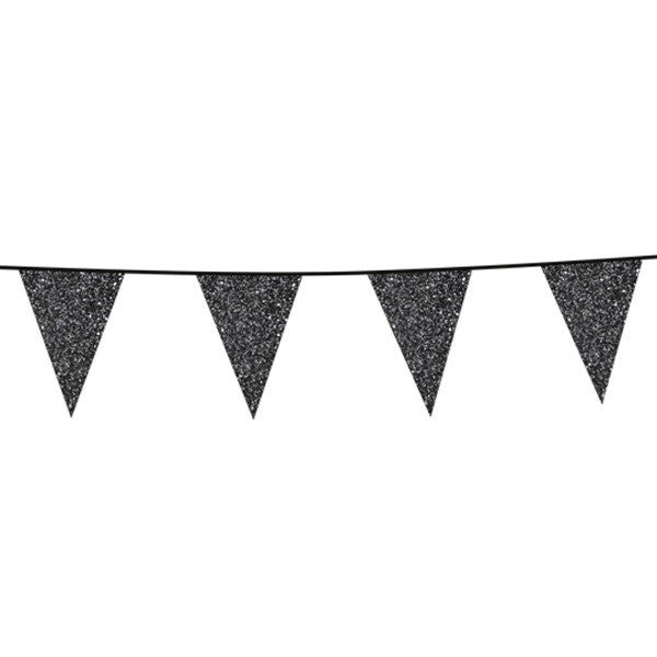 Zwate Vlaggenlijn Glitter 6m van WeFiesta koop je bij Partywinkel