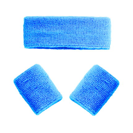 Zweetbandjes Blauw 3st van Partychimp koop je bij Partywinkel
