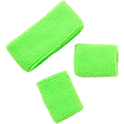 Zweetbandjes Neon Groen - 3 stuks van Folat koop je bij Partywinkel
