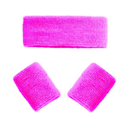 Zweetbandjes Neon Roze 3st van Partychimp koop je bij Partywinkel
