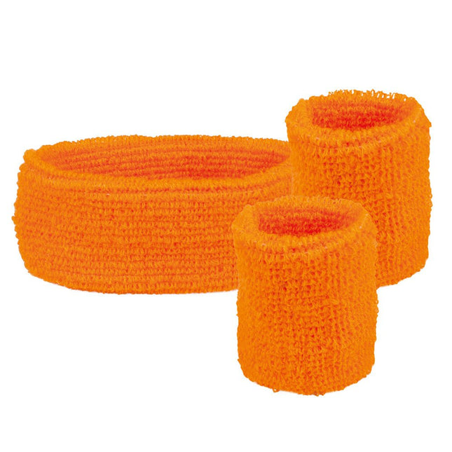 Zweetbandjes Neonoranje 3st van Boland koop je bij Partywinkel