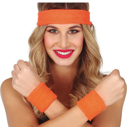 Zweetbandjes Oranje Set 3 delig van Fiestas Guirca koop je bij Partywinkel