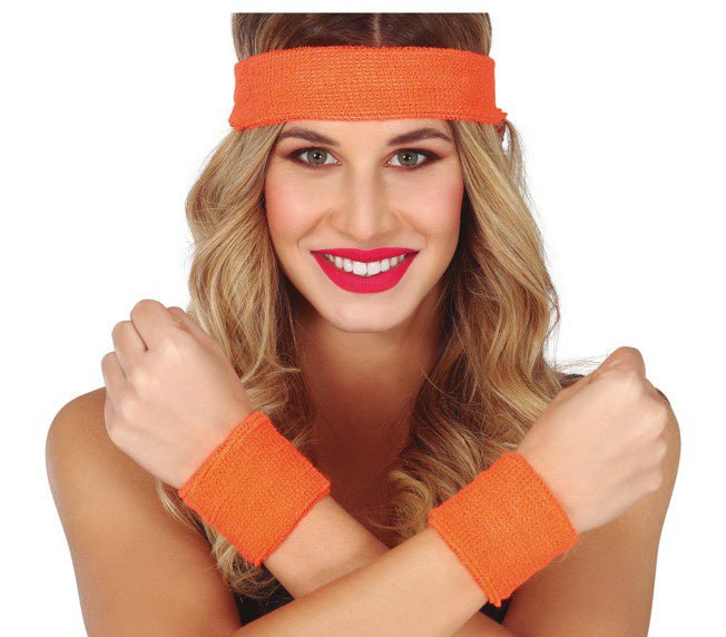 Zweetbandjes Oranje Set 3 delig van Fiestas Guirca koop je bij Partywinkel