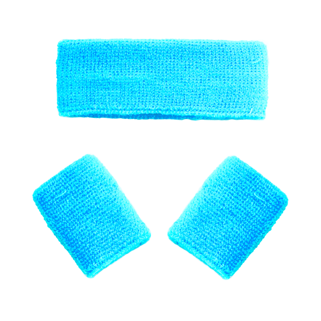 Zweetbandjes Turquoise 3st van Partychimp koop je bij Partywinkel
